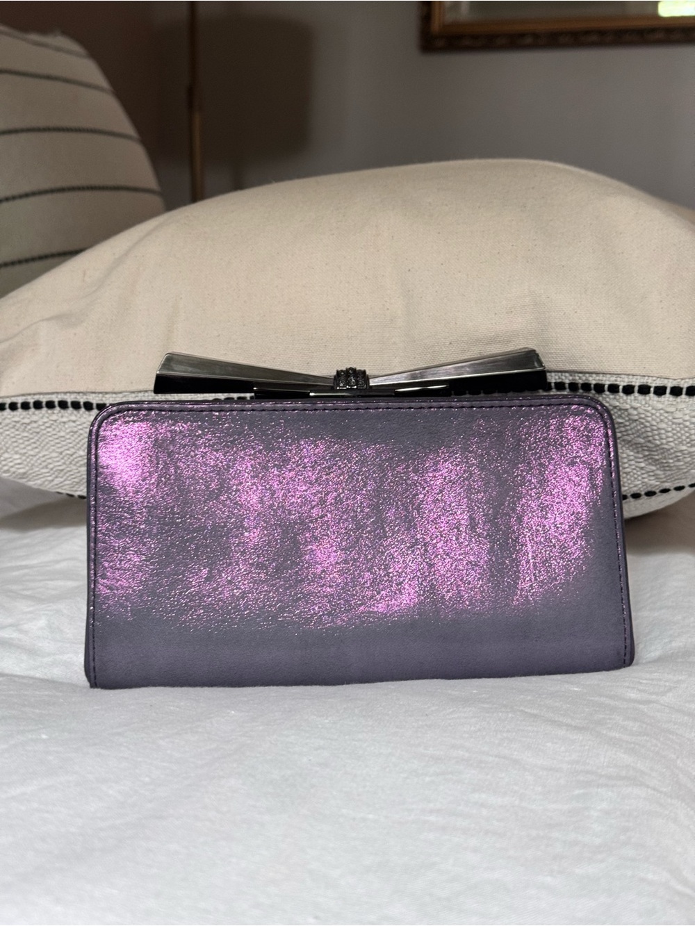 Judith Leiber Metallic Purple Evening Clutch